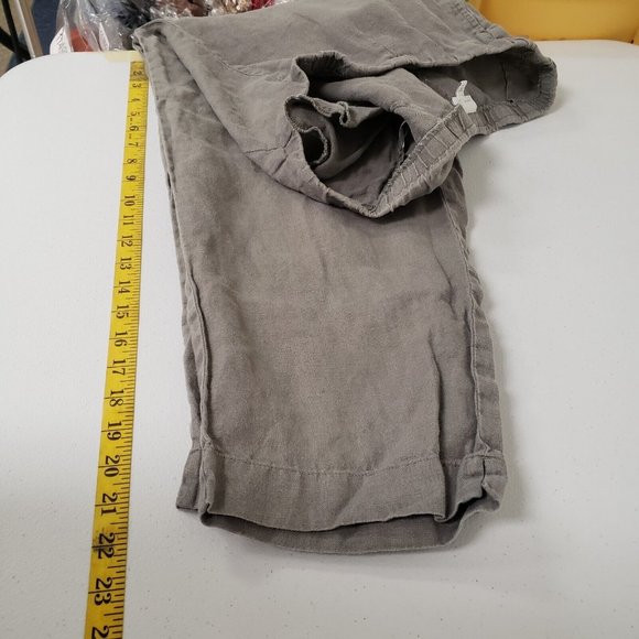 J Jill Womens Love Linen Pull On Pants Size M Gray High Rise Straight Leg Pocket - Picture 7 of 10